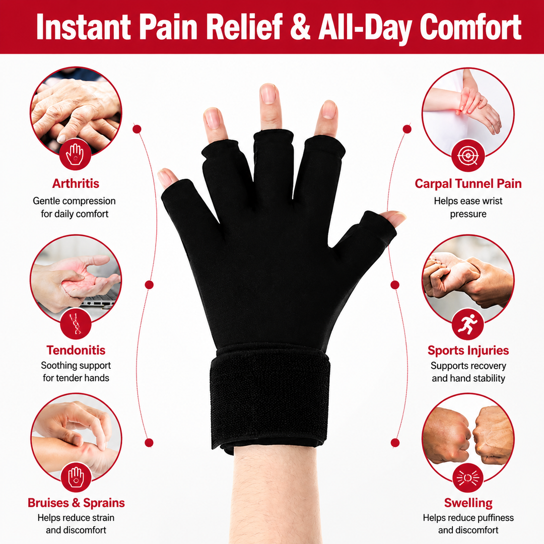 Premium Hot &amp; Cold Therapy Gloves Reusable Gel Hand Wrist Compression Gloves Arthritis Relief Carpal Tunnel Tendon Support Adjustable Open Finger Design
