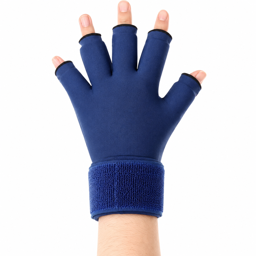Premium Hot & Cold Therapy Gloves Reusable Gel Hand Wrist Compression Gloves Arthritis Relief Carpal Tunnel Tendon Support Adjustable Open Finger Design