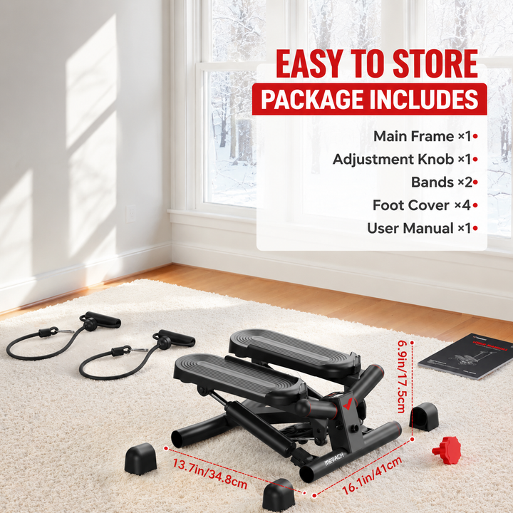 Premium Hydraulic Mini Twist Stepper Compact Stair Stepper with LCD Display Quiet Resistance Home Fitness Machine Legs Glutes Core Workout Portable Cardio Trainer