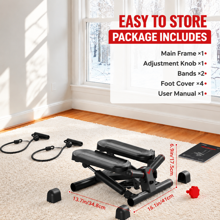 Premium Hydraulic Mini Twist Stepper Compact Stair Stepper with LCD Display Quiet Resistance Home Fitness Machine Legs Glutes Core Workout Portable Cardio Trainer