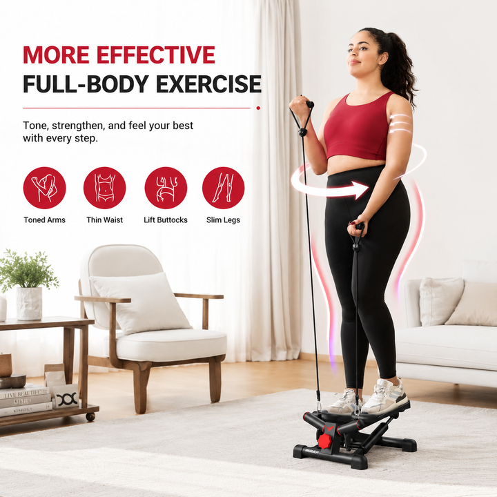 Premium Hydraulic Mini Twist Stepper Compact Stair Stepper with LCD Display Quiet Resistance Home Fitness Machine Legs Glutes Core Workout Portable Cardio Trainer