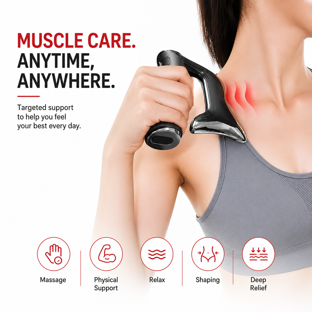 Premium Hyperblade Fascia Massager Microcurrent Vibration Therapy Deep Tissue Muscle Recovery Pain Relief Circulation Booster Portable Rechargeable Device Home Use