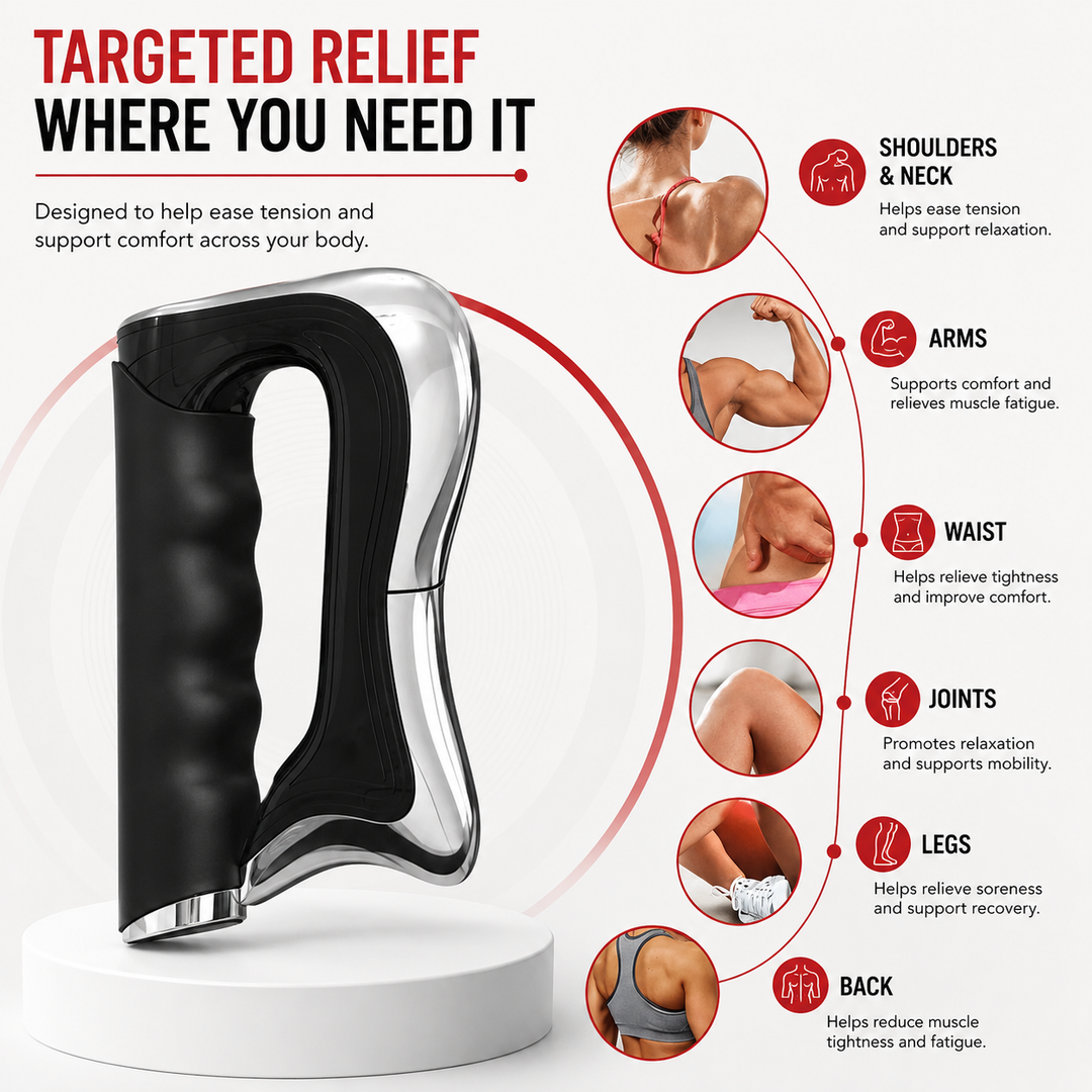 Premium Hyperblade Fascia Massager Microcurrent Vibration Therapy Deep Tissue Muscle Recovery Pain Relief Circulation Booster Portable Rechargeable Device Home Use