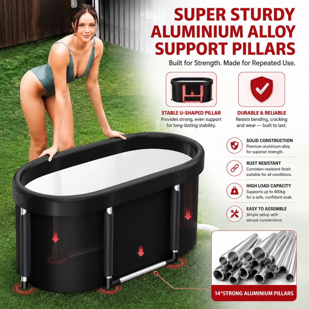 Premium Ice Bath Tub Foldable Cold Plunge Tub for Adults Portable Recovery Bath Home Outdoor Post Workout Muscle Recovery Wellness Therapy