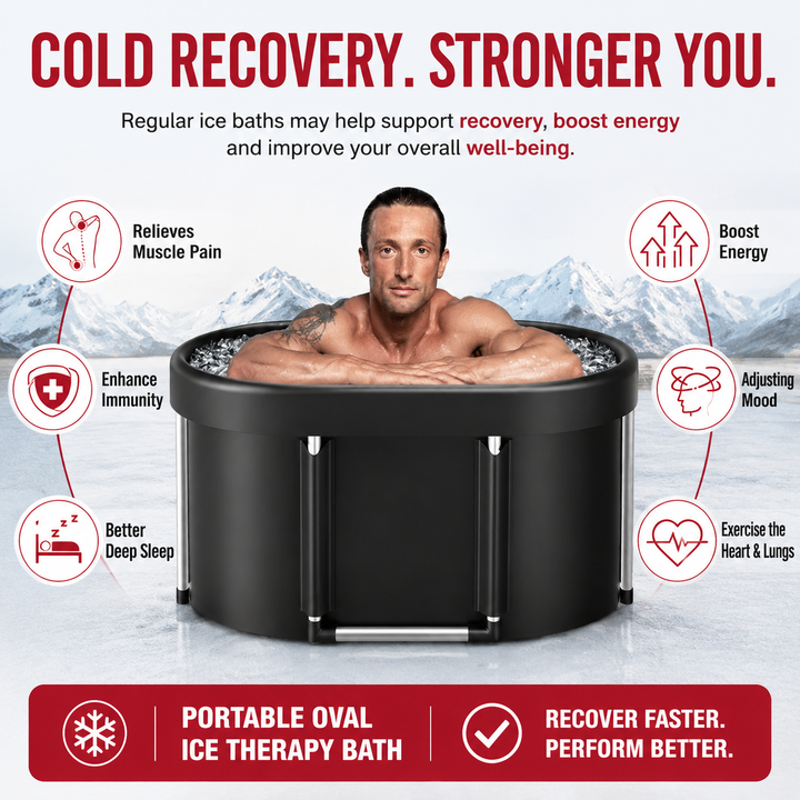 Premium Ice Bath Tub Foldable Cold Plunge Tub for Adults Portable Recovery Bath Home Outdoor Post Workout Muscle Recovery Wellness Therapy