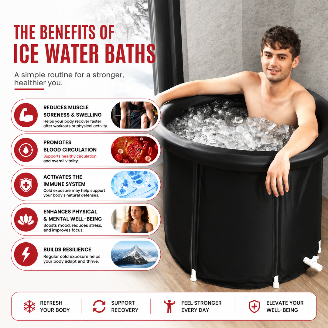 Premium Ice Bath Tub Portable Cold Plunge Tub for Adults 3-Layer Insulation Cover Carry Bag Recovery Muscle Therapy Home Gym Outdoor Wellness