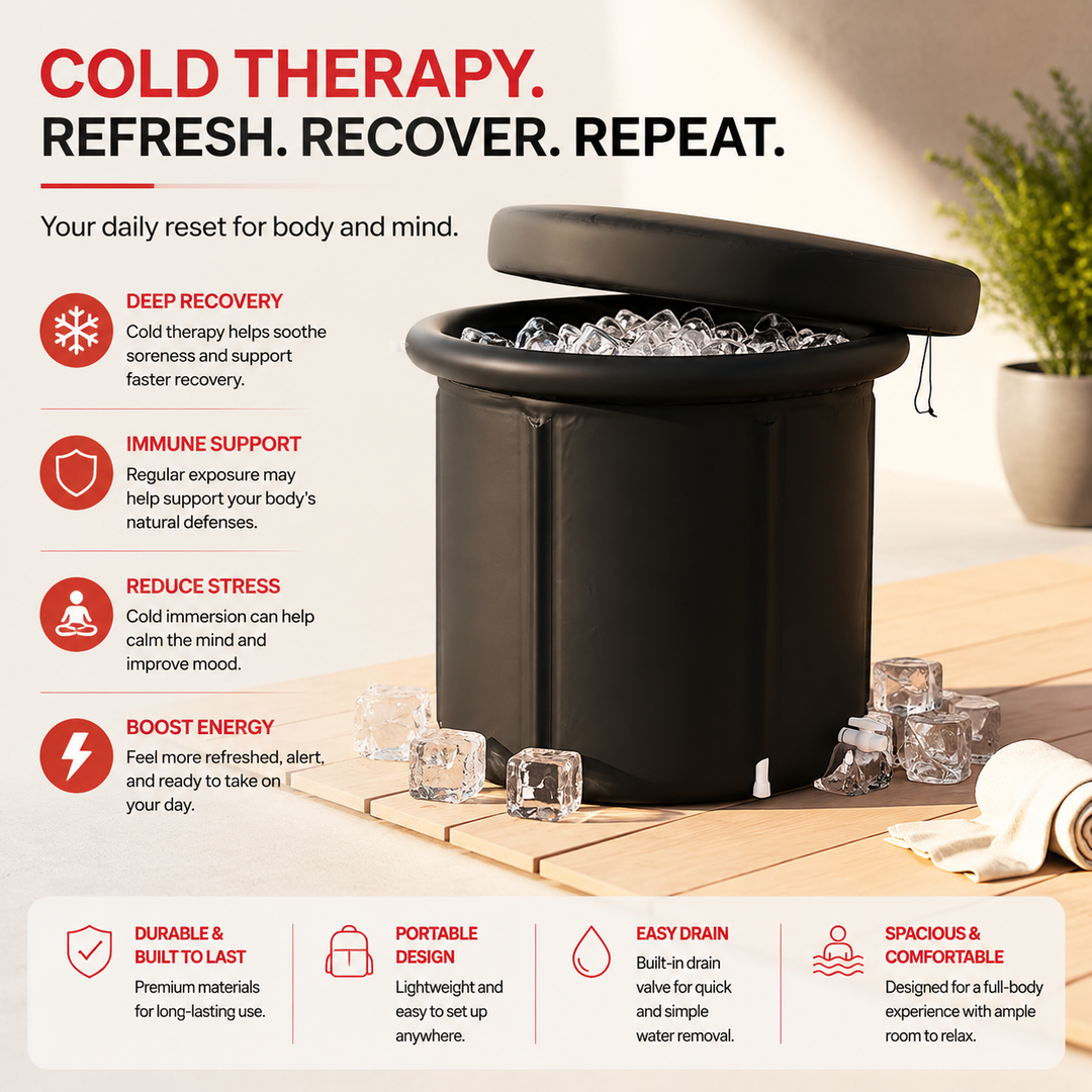 Premium Ice Bath Tub Portable Cold Plunge Tub for Adults 3-Layer Insulation Cover Carry Bag Recovery Muscle Therapy Home Gym Outdoor Wellness