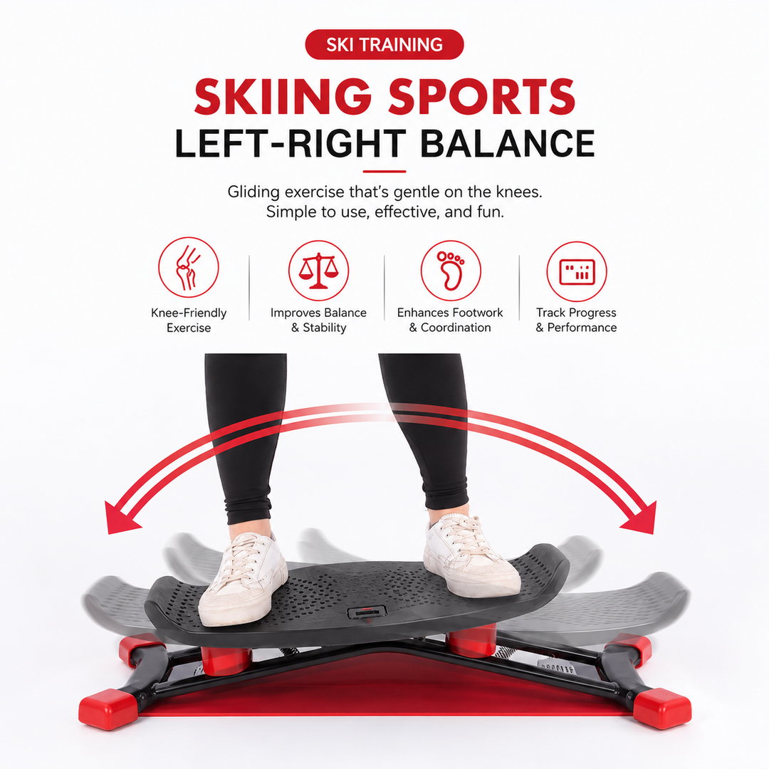 Premium Indoor Ski Training Machine Swing Slide Fitness Trainer Home Cardio Strength Balance Workout Equipment Compact Leg Exercise Glider