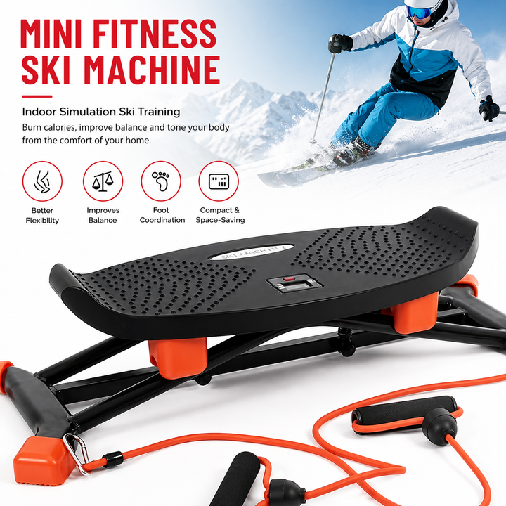 Premium Indoor Ski Training Machine Swing Slide Fitness Trainer Home Cardio Strength Balance Workout Equipment Compact Leg Exercise Glider