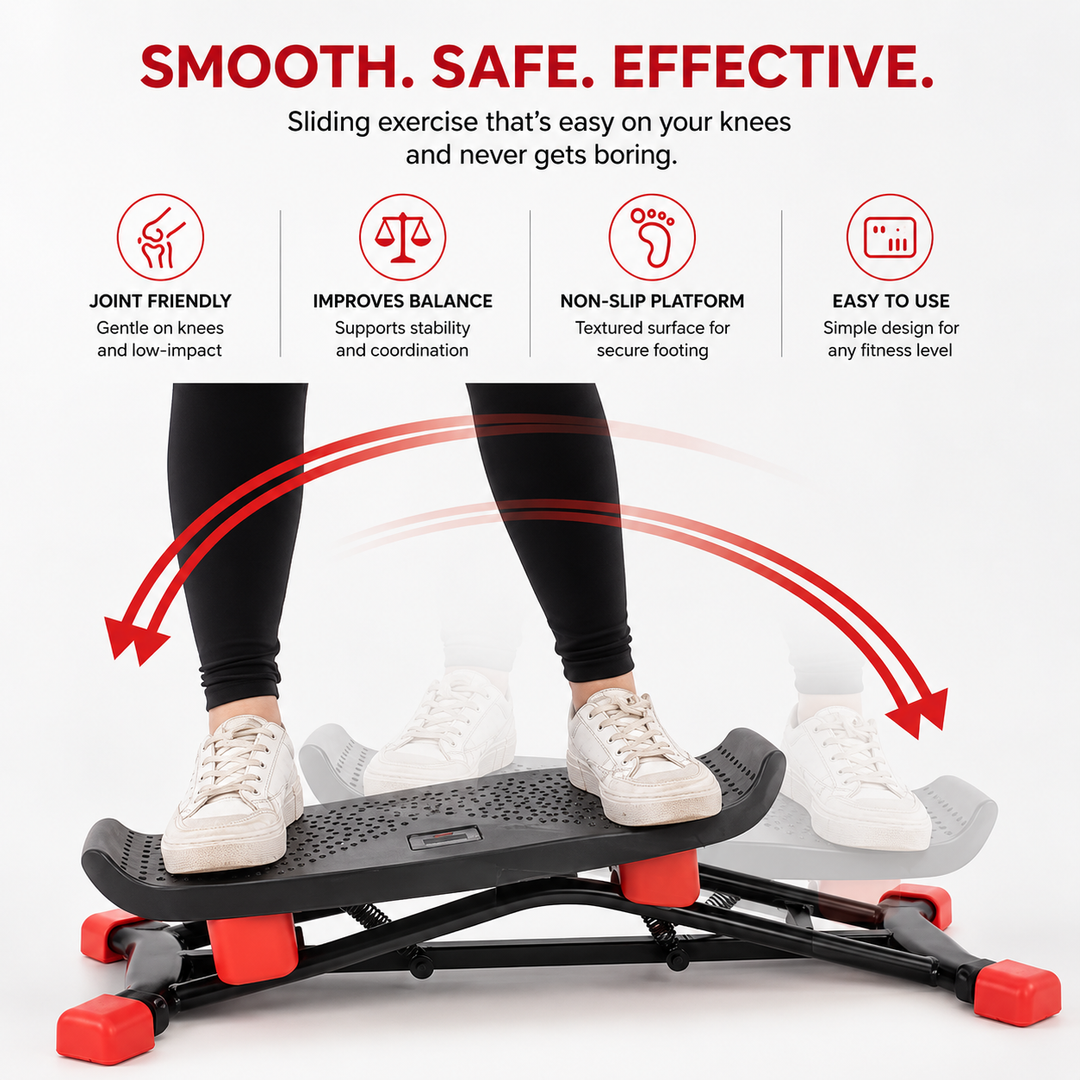 Premium Indoor Ski Training Machine Swing Slide Fitness Trainer Home Cardio Strength Balance Workout Equipment Compact Leg Exercise Glider