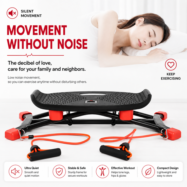 Premium Indoor Ski Training Machine Swing Slide Fitness Trainer Home Cardio Strength Balance Workout Equipment Compact Leg Exercise Glider