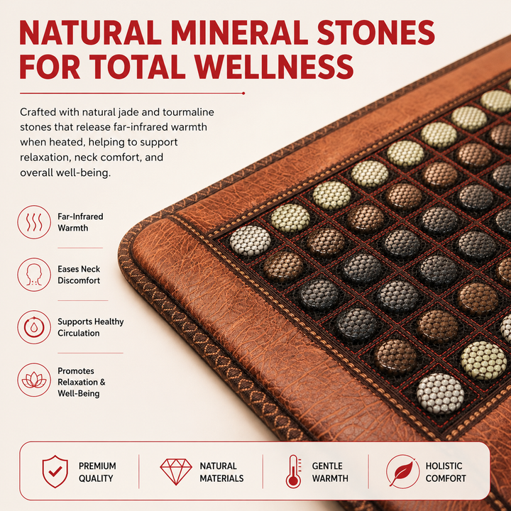 Premium Infrared Heating Mat Jade Tourmaline Full Body Heating Pad Adjustable Temperature Timer Auto Shut-Off Large Hot Stone Therapy Mat
