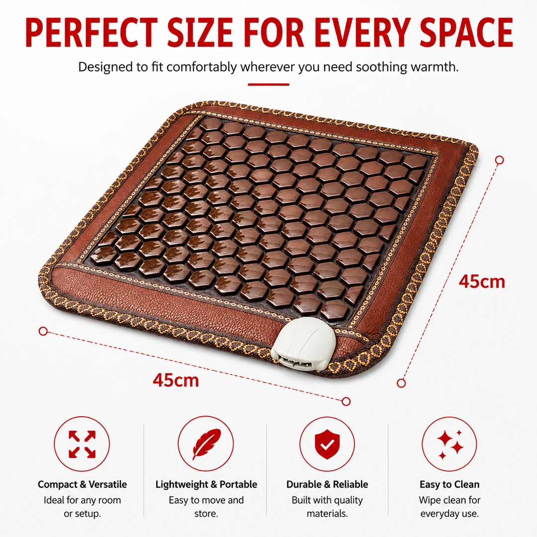 Premium Infrared Heating Pad Jade Tourmaline Heated Seat Cushion 8 Heat Levels Electric Therapy Pad Back Shoulder Muscle Pain Relief Home Comfort