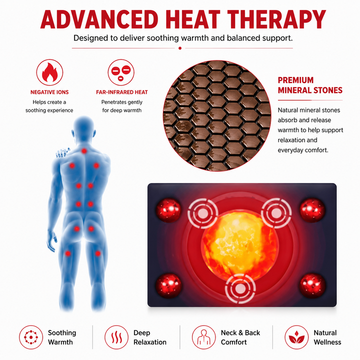 Premium Infrared Heating Pad Jade Tourmaline Heated Seat Cushion 8 Heat Levels Electric Therapy Pad Back Shoulder Muscle Pain Relief Home Comfort
