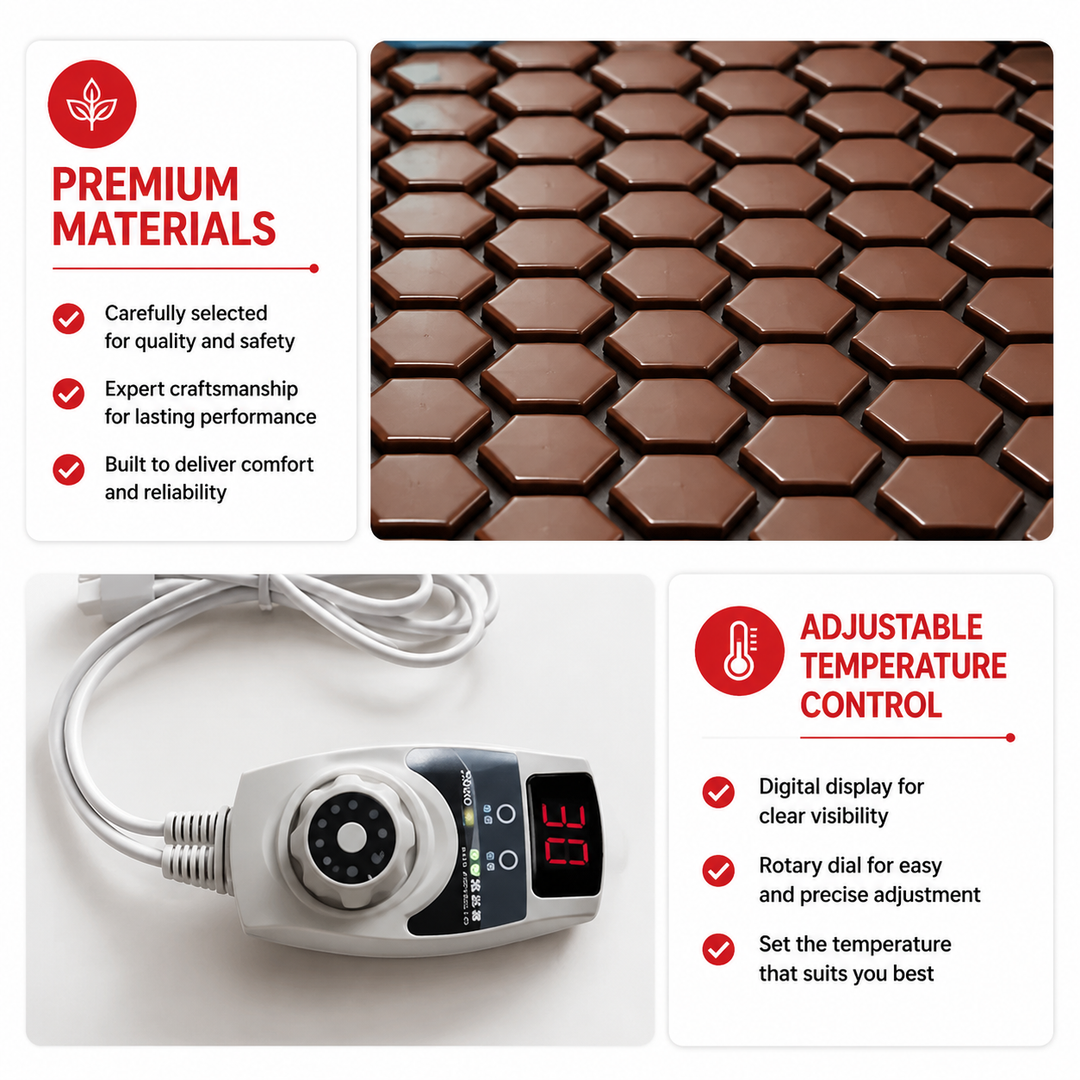 Premium Infrared Heating Pad Jade Tourmaline Heated Seat Cushion 8 Heat Levels Electric Therapy Pad Back Shoulder Muscle Pain Relief Home Comfort