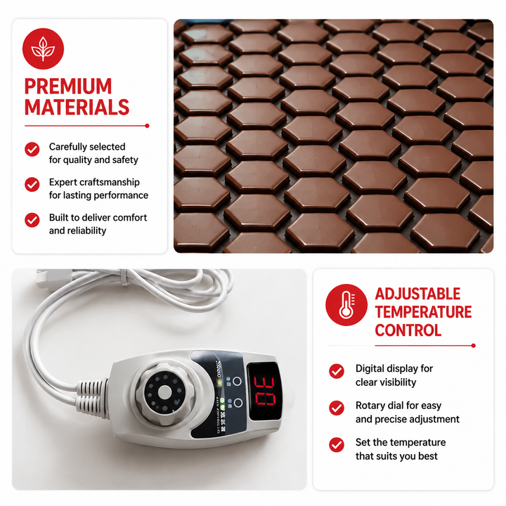 Premium Infrared Heating Pad Jade Tourmaline Heated Seat Cushion 8 Heat Levels Electric Therapy Pad Back Shoulder Muscle Pain Relief Home Comfort