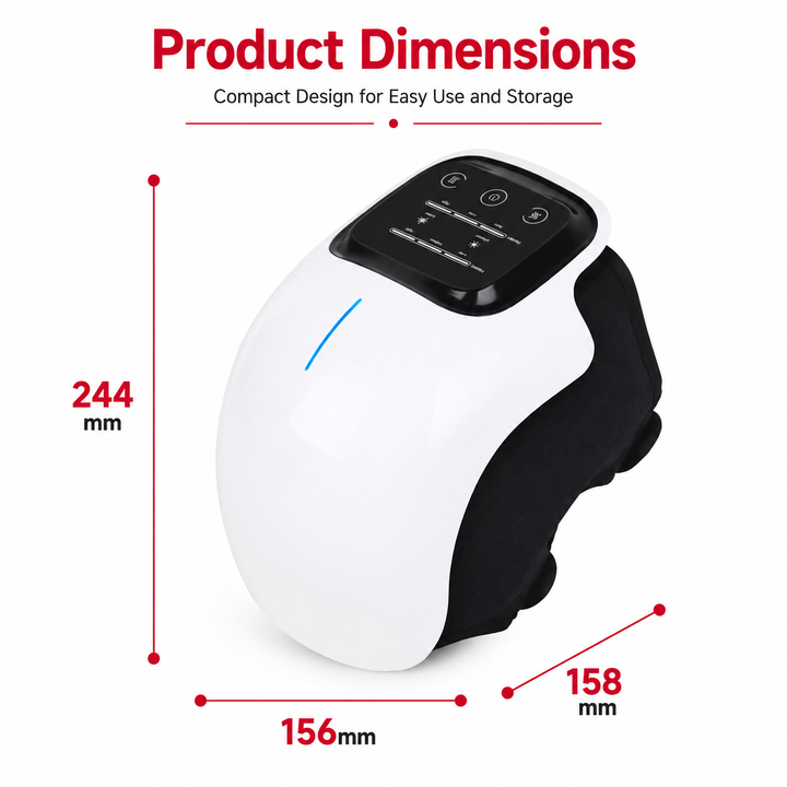 Premium Infrared Knee Massager Heat Vibration Therapy Cordless Rechargeable Knee Comfort Device LED Touch Control Portable Knee Relaxation Support
