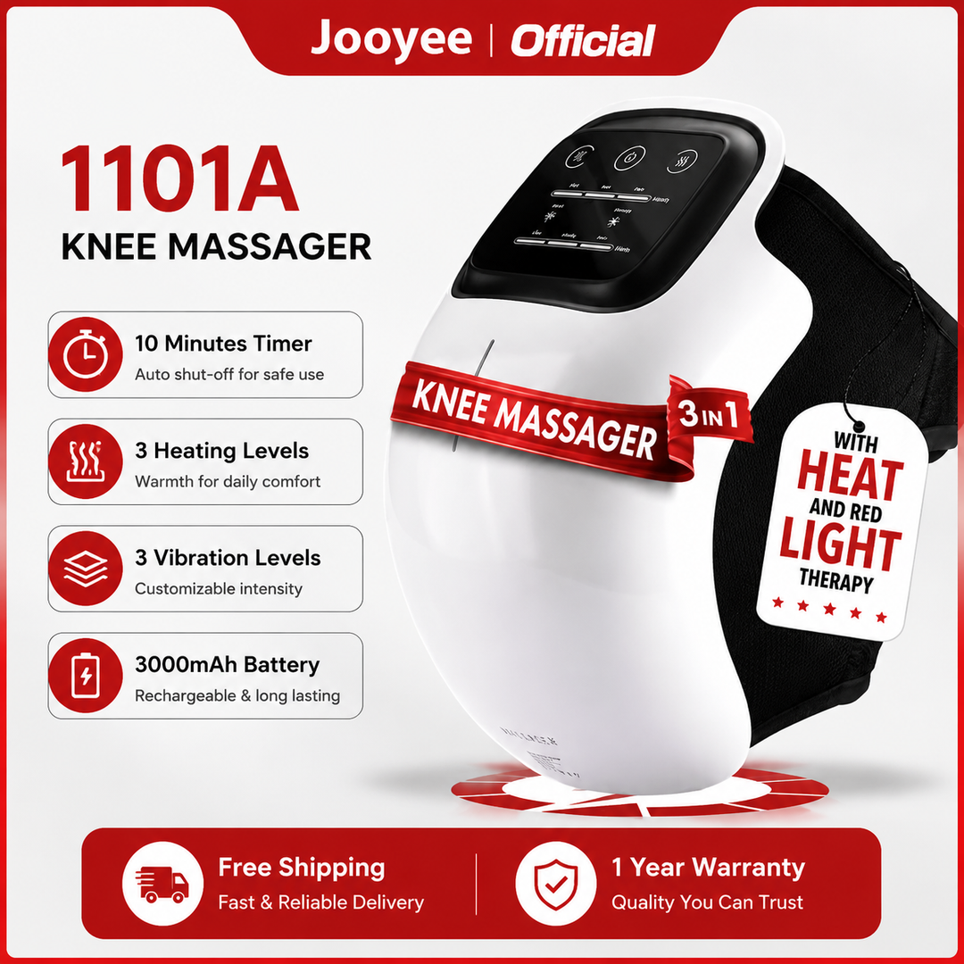 Premium Infrared Knee Massager Heat Vibration Therapy Cordless Rechargeable Knee Comfort Device LED Touch Control Portable Knee Relaxation Support