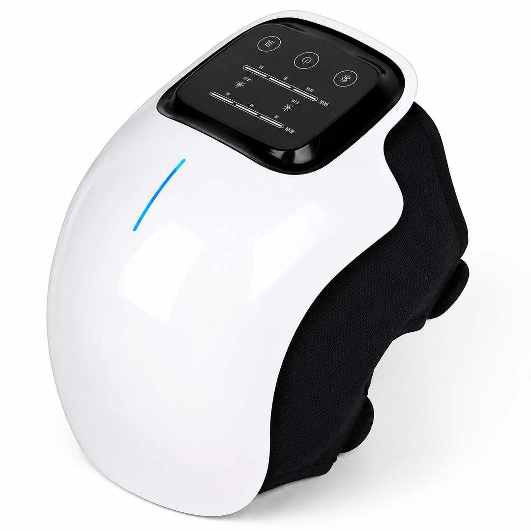 Premium Infrared Knee Massager Heat Vibration Therapy Cordless Rechargeable Knee Comfort Device LED Touch Control Portable Knee Relaxation Support