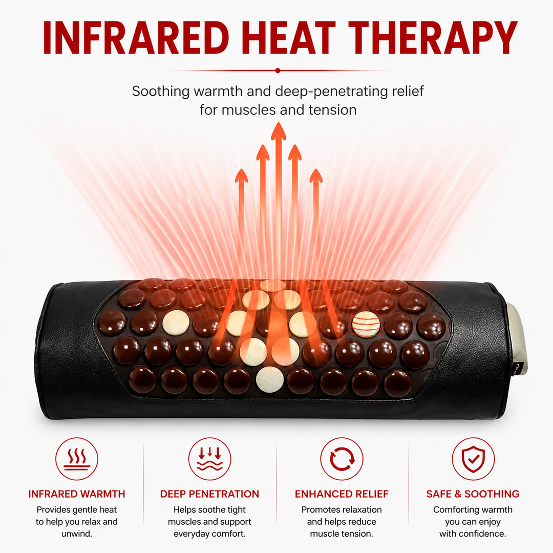 Premium Infrared Neck Heating Pad Jade Tourmaline Heated Neck Pillow Adjustable Heat Neck Pain Stiffness Relief Electric Neck Warm Therapy Device