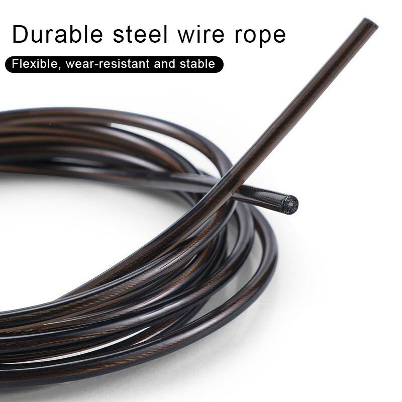 Premium Jump Rope Adjustable Speed Cable 3M Ball Bearing Tangle Free Steel Wire PVC Fitness Skipping Rope Cardio Boxing Cross Training Home Gym Workout Rope