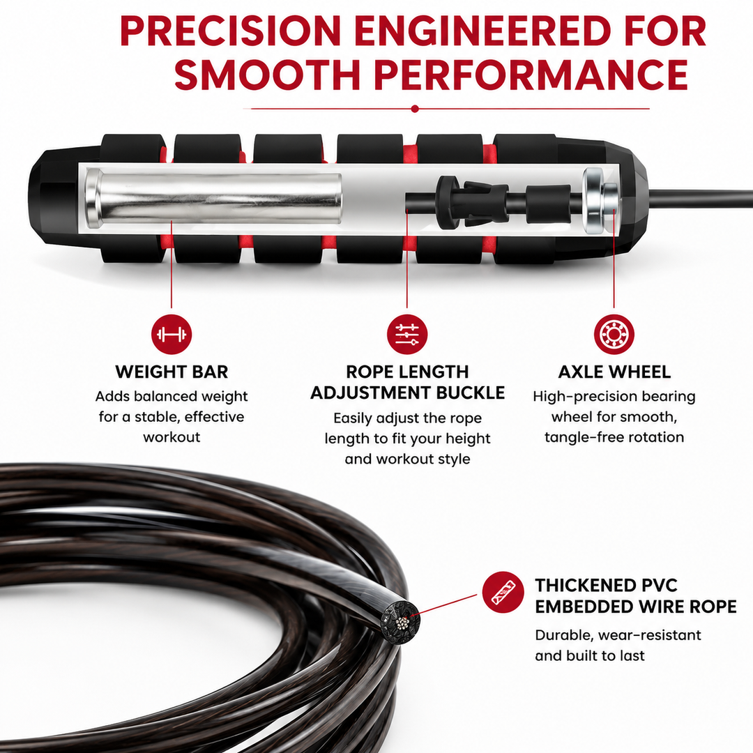 Premium Jump Rope Adjustable Speed Cable 3M Ball Bearing Tangle Free Steel Wire PVC Fitness Skipping Rope Cardio Boxing Cross Training Home Gym Workout Rope