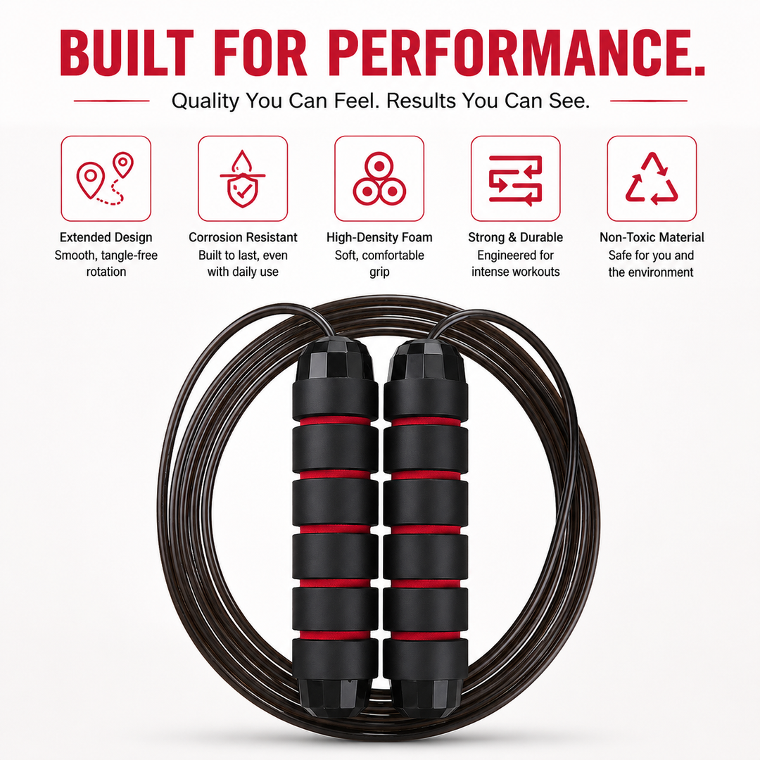 Premium Jump Rope Adjustable Speed Cable 3M Ball Bearing Tangle Free Steel Wire PVC Fitness Skipping Rope Cardio Boxing Cross Training Home Gym Workout Rope