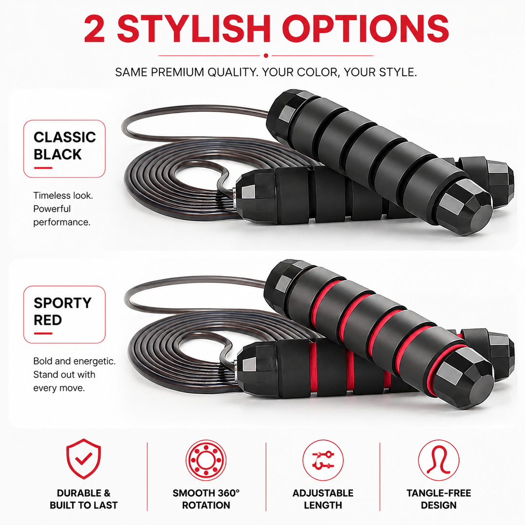 Premium Jump Rope Adjustable Speed Cable 3M Ball Bearing Tangle Free Steel Wire PVC Fitness Skipping Rope Cardio Boxing Cross Training Home Gym Workout Rope