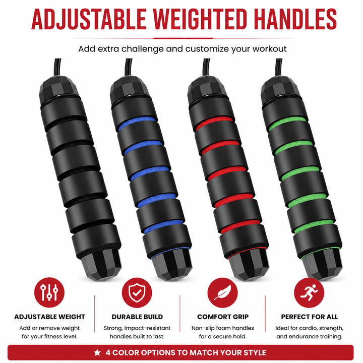 Premium Jump Rope Adjustable Speed Cable 3M Ball Bearing Tangle Free Steel Wire PVC Fitness Skipping Rope Cardio Boxing Cross Training Home Gym Workout Rope