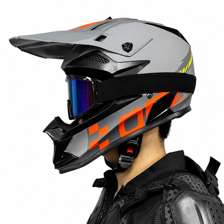 Premium Kids Off-Road Full Face Helmet Motocross ATV Mountain Bike Safety Helmet Lightweight ABS Protective Gear Unisex Toddler 1–2 Years Free Gift