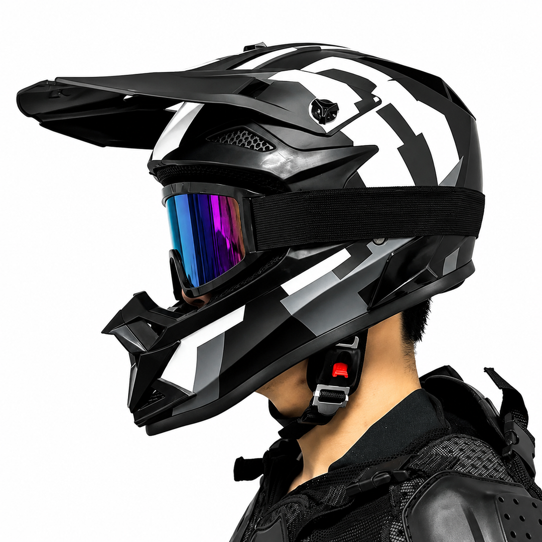 Premium Kids Off-Road Full Face Helmet Motocross ATV Mountain Bike Safety Helmet Lightweight ABS Protective Gear Unisex Toddler 1–2 Years Free Gift