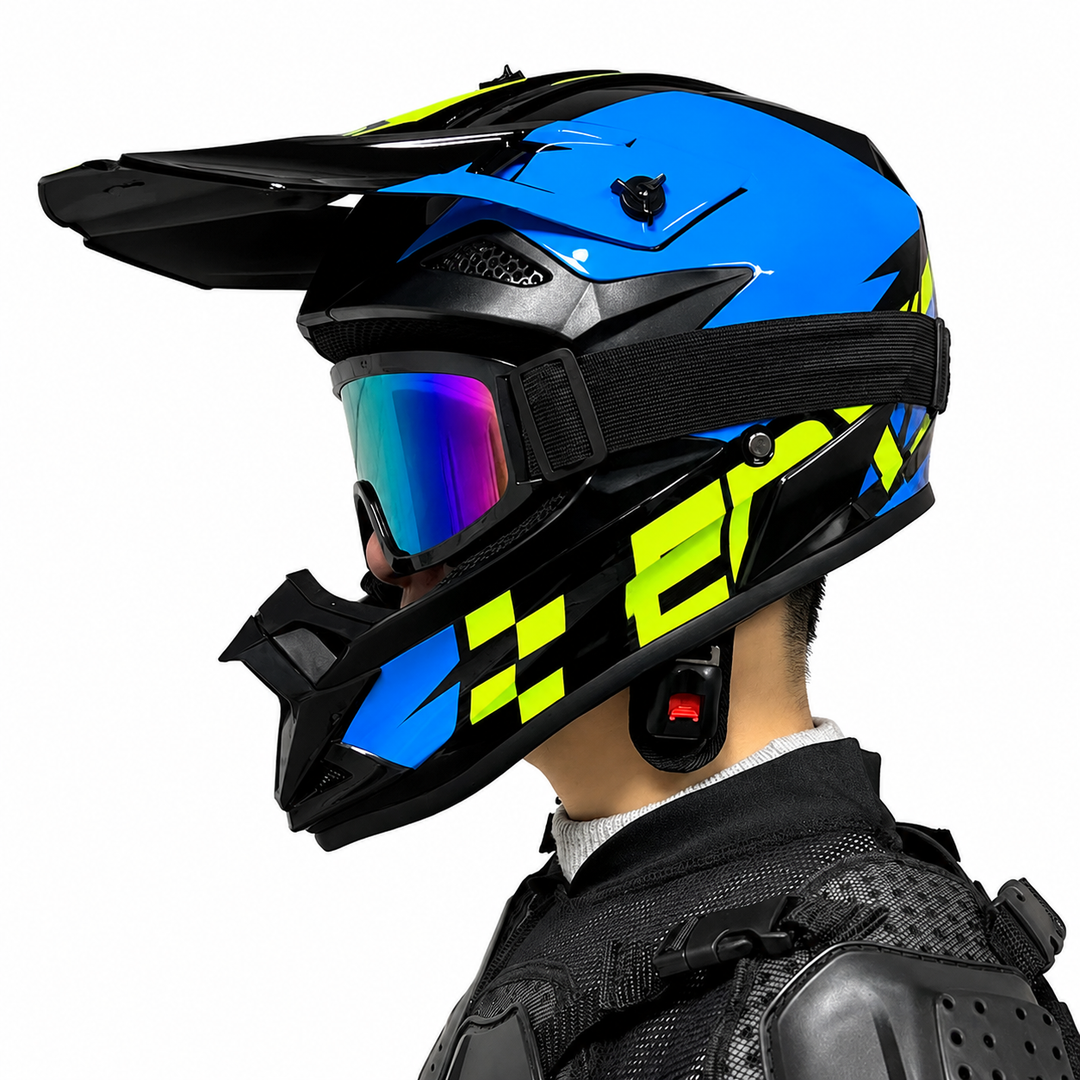 Premium Kids Off-Road Full Face Helmet Motocross ATV Mountain Bike Safety Helmet Lightweight ABS Protective Gear Unisex Toddler 1–2 Years Free Gift