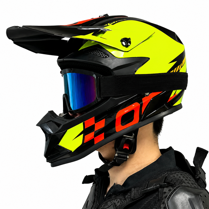 Premium Kids Off-Road Full Face Helmet Motocross ATV Mountain Bike Safety Helmet Lightweight ABS Protective Gear Unisex Toddler 1–2 Years Free Gift