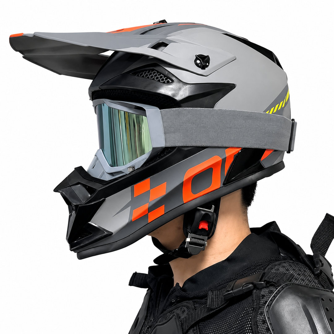 Premium Kids Off-Road Full Face Helmet Motocross ATV Mountain Bike Safety Helmet Lightweight ABS Protective Gear Unisex Toddler 1–2 Years Free Gift