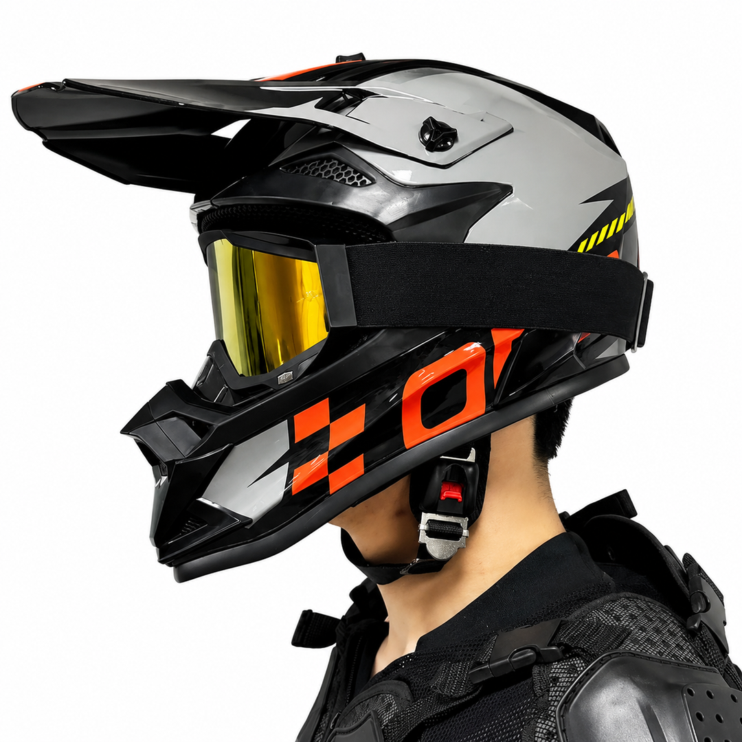 Premium Kids Off-Road Full Face Helmet Motocross ATV Mountain Bike Safety Helmet Lightweight ABS Protective Gear Unisex Toddler 1–2 Years Free Gift