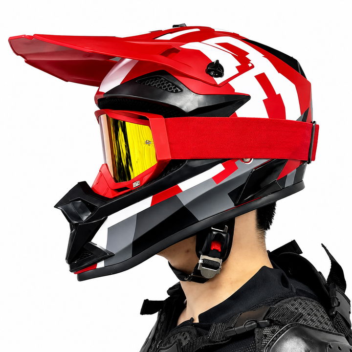 Premium Kids Off-Road Full Face Helmet Motocross ATV Mountain Bike Safety Helmet Lightweight ABS Protective Gear Unisex Toddler 1–2 Years Free Gift