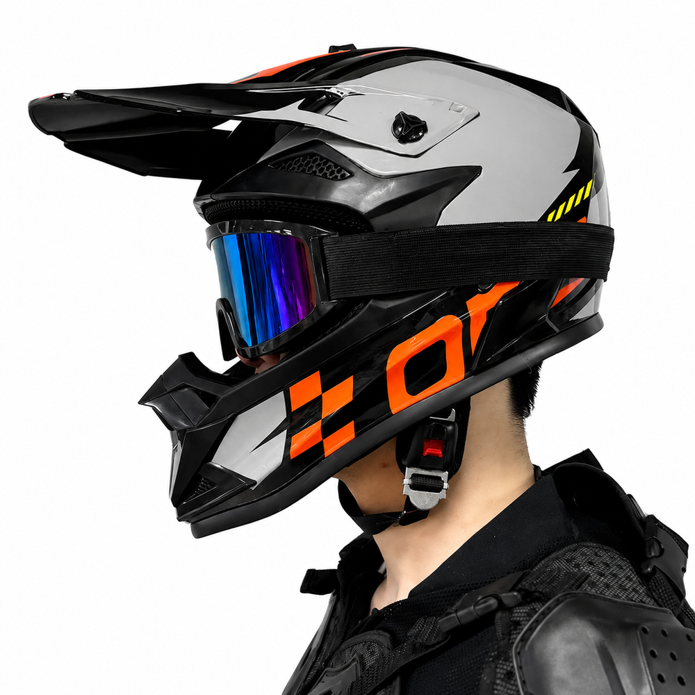 Premium Kids Off-Road Full Face Helmet Motocross ATV Mountain Bike Safety Helmet Lightweight ABS Protective Gear Unisex Toddler 1–2 Years Free Gift