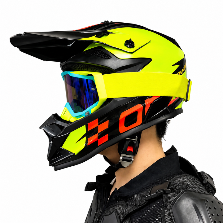 Premium Kids Off-Road Full Face Helmet Motocross ATV Mountain Bike Safety Helmet Lightweight ABS Protective Gear Unisex Toddler 1–2 Years Free Gift