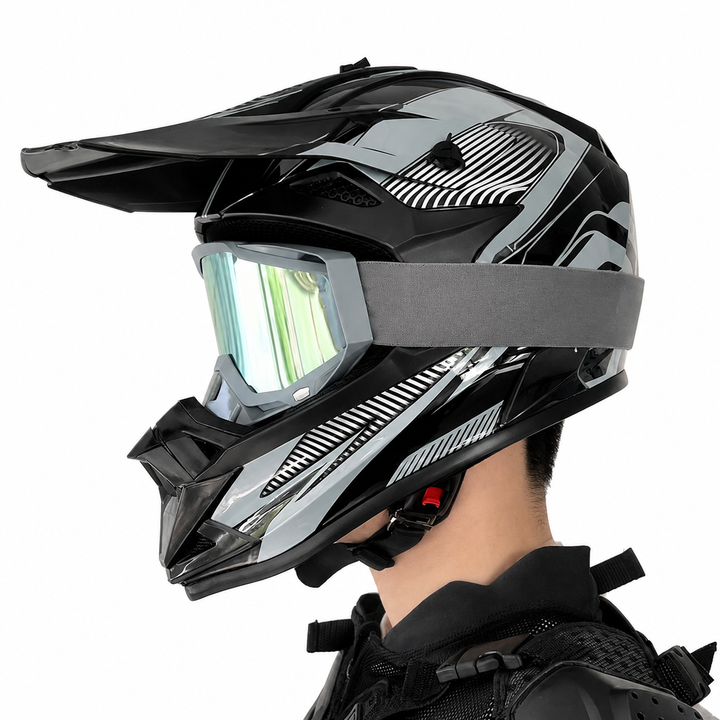 Premium Kids Off-Road Full Face Helmet Motocross ATV Mountain Bike Safety Helmet Lightweight ABS Protective Gear Unisex Toddler 1–2 Years Free Gift