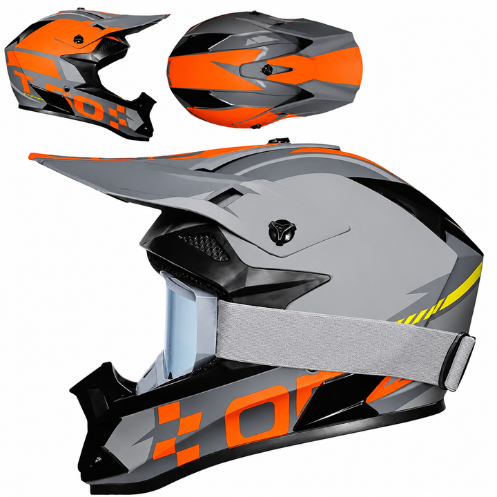 Premium Kids Off-Road Full Face Helmet Motocross ATV Mountain Bike Safety Helmet Lightweight ABS Protective Gear Unisex Toddler 1–2 Years Free Gift