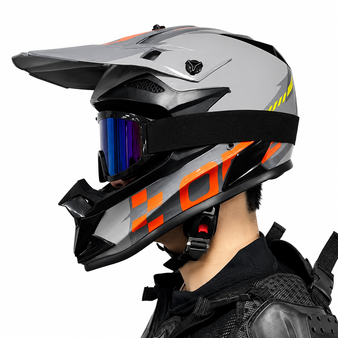 Premium Kids Off-Road Full Face Helmet Motocross ATV Mountain Bike Safety Helmet Lightweight ABS Protective Gear Unisex Toddler 1–2 Years Free Gift