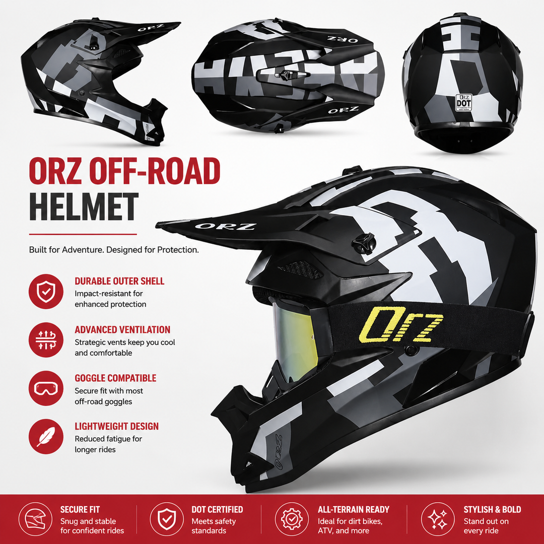 Premium Kids Off-Road Full Face Helmet Motocross ATV Mountain Bike Safety Helmet Lightweight ABS Protective Gear Unisex Toddler 1–2 Years Free Gift