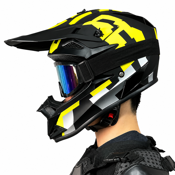 Premium Kids Off-Road Full Face Helmet Motocross ATV Mountain Bike Safety Helmet Lightweight ABS Protective Gear Unisex Toddler 1–2 Years Free Gift