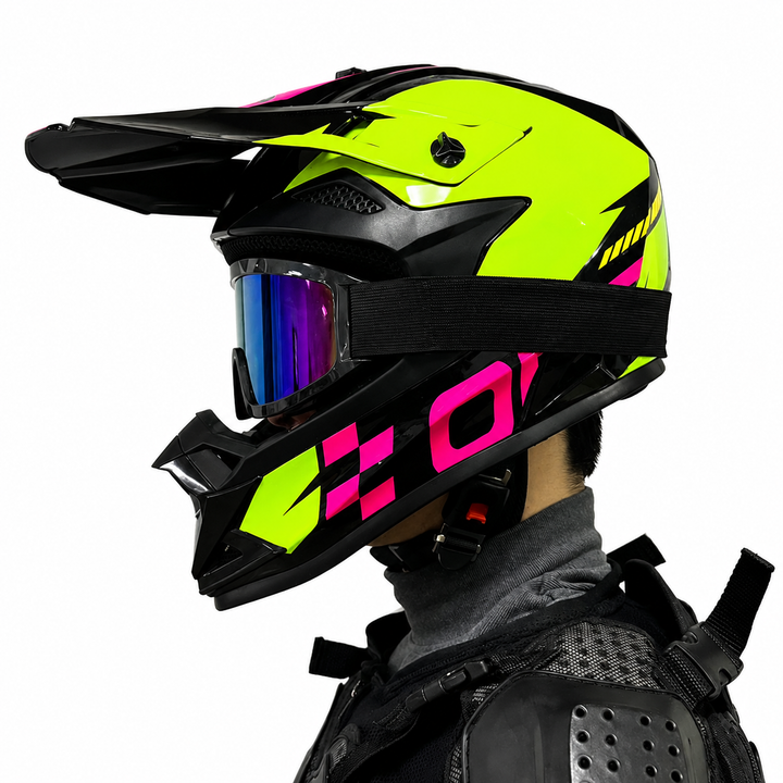 Premium Kids Off-Road Full Face Helmet Motocross ATV Mountain Bike Safety Helmet Lightweight ABS Protective Gear Unisex Toddler 1–2 Years Free Gift