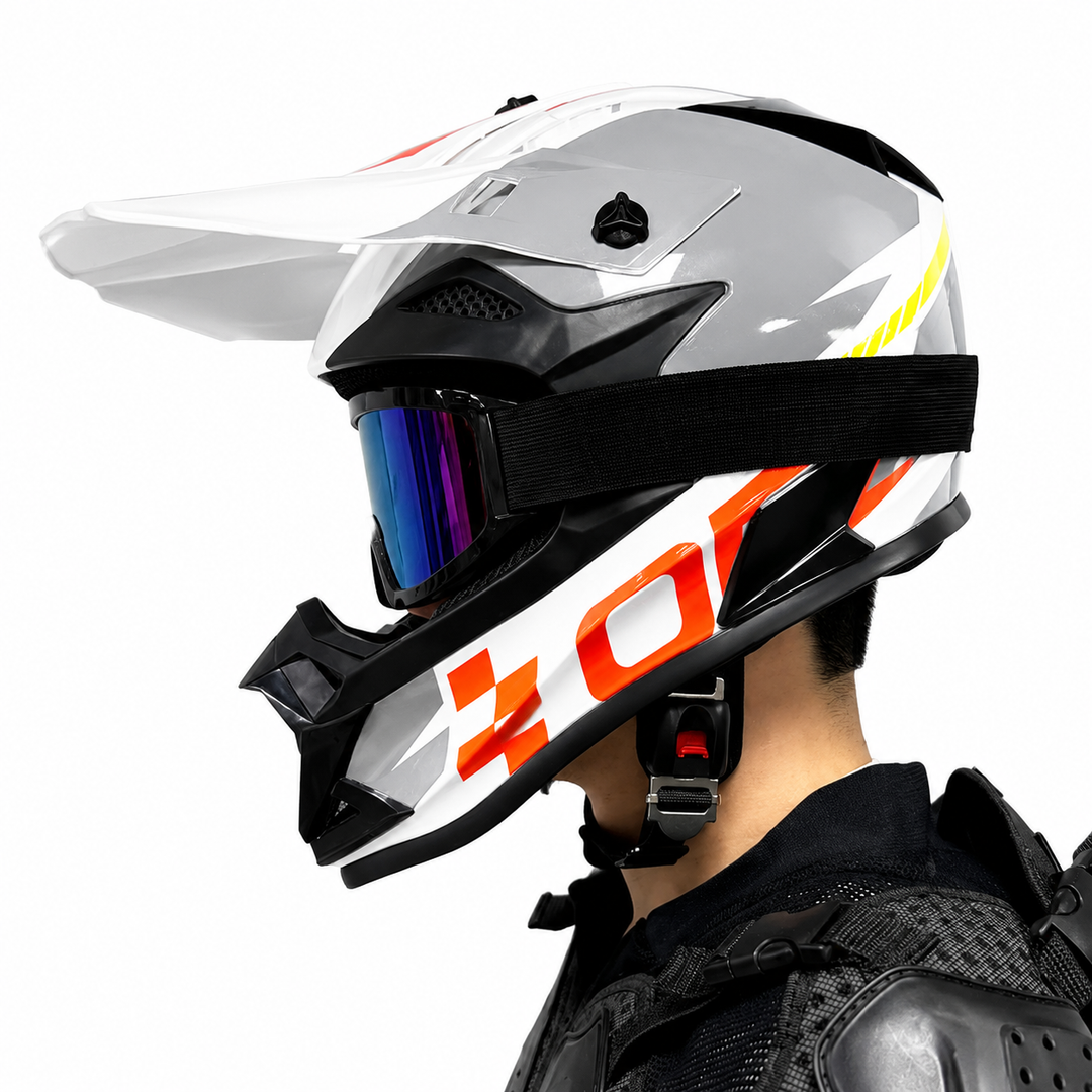 Premium Kids Off-Road Full Face Helmet Motocross ATV Mountain Bike Safety Helmet Lightweight ABS Protective Gear Unisex Toddler 1–2 Years Free Gift