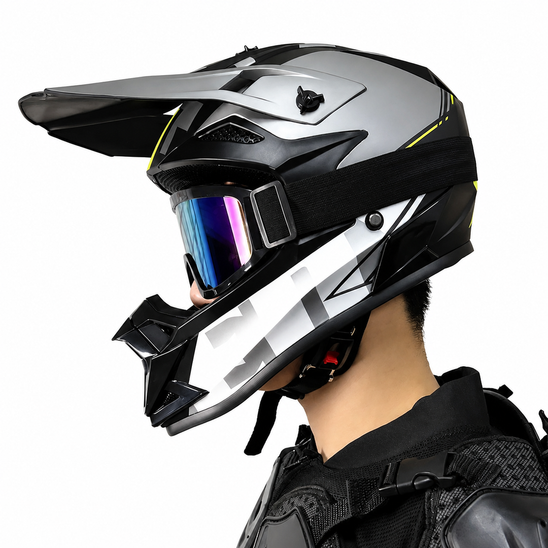 Premium Kids Off-Road Full Face Helmet Motocross ATV Mountain Bike Safety Helmet Lightweight ABS Protective Gear Unisex Toddler 1–2 Years Free Gift