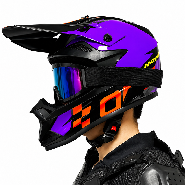 Premium Kids Off-Road Full Face Helmet Motocross ATV Mountain Bike Safety Helmet Lightweight ABS Protective Gear Unisex Toddler 1–2 Years Free Gift