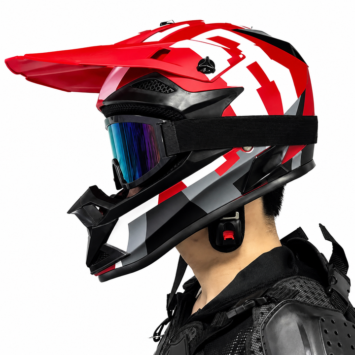Premium Kids Off-Road Full Face Helmet Motocross ATV Mountain Bike Safety Helmet Lightweight ABS Protective Gear Unisex Toddler 1–2 Years Free Gift