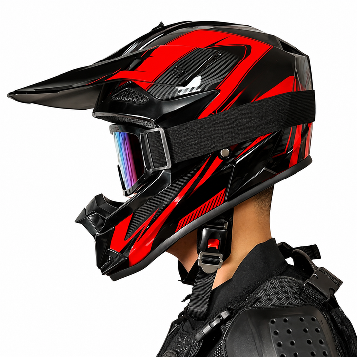 Premium Kids Off-Road Full Face Helmet Motocross ATV Mountain Bike Safety Helmet Lightweight ABS Protective Gear Unisex Toddler 1–2 Years Free Gift