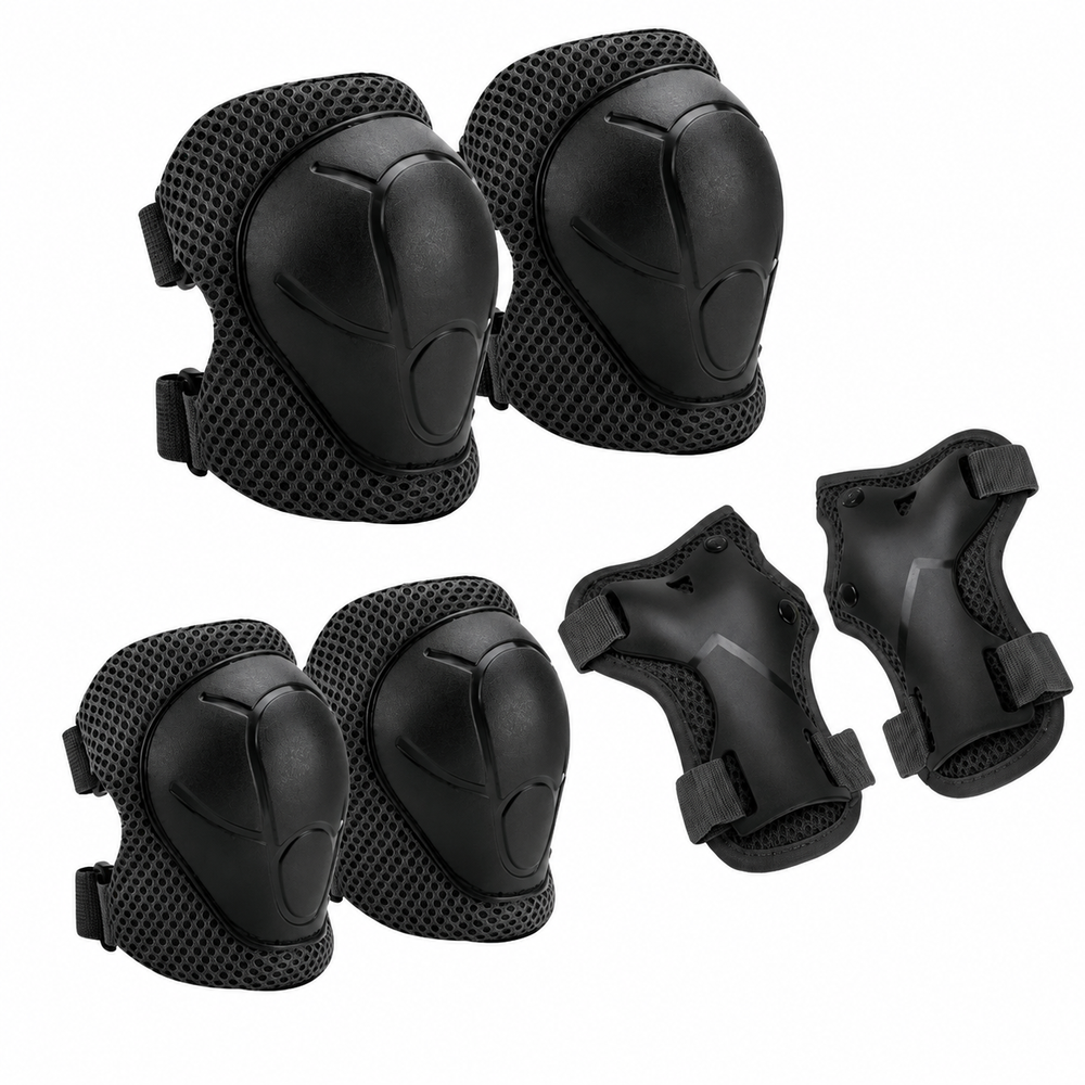Premium Kids Protective Gear Set Knee Elbow Wrist Guards 6 Piece Safety Pads Adjustable Skating Cycling Skateboard Protection Set Ages 3–7 Boys Girls